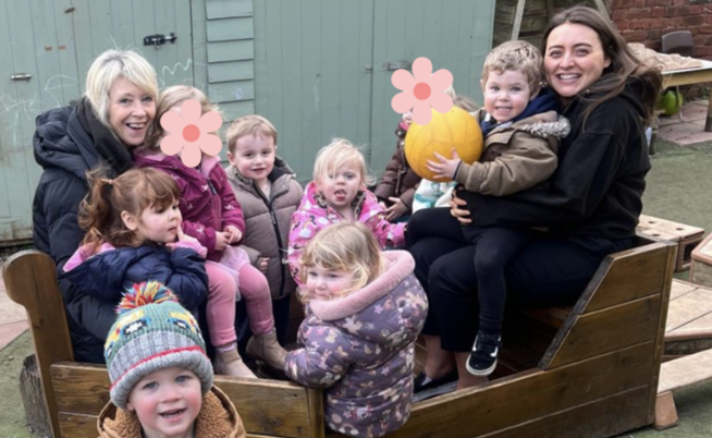 Kids playing in butterfly room
